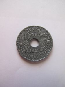 Французский Тунис 10 сантимов 1941
