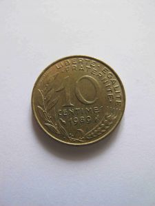 Франция 10 сантимов 1989