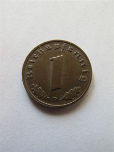 Германия 1 рейхспфенниг 1937 D