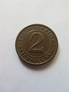Германия 2 рейхспфеннига 1924 E