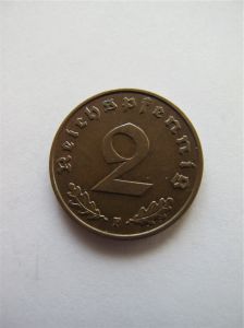 Германия 2 рейхспфеннига 1939 F