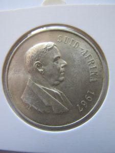 ЮАР 1 рэнд 1967 серебро aunc km#72.2