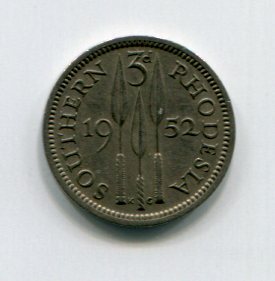 Южная Родезия 3 пенса 1952