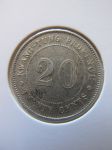 Монета Китай Кванг-Тунг  20 центов 1912-1924 серебро