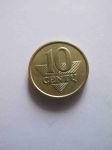 Монета Литва 10 центов 2007