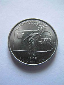 США 25 центов 1999 P Пенсильвания