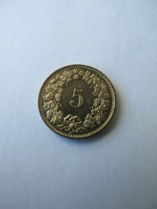 Швейцария 5 раппенов 1988