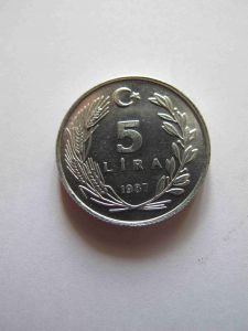 Турция 5 лир 1987
