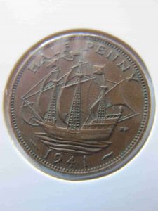 Великобритания 1/2 пенни 1941 ГЕОРГ VI