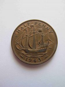 Великобритания 1/2 пенни 1943 ГЕОРГ VI