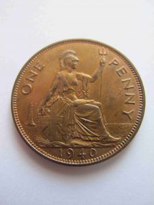 Великобритания 1 пенни 1940 ГЕОРГ VI