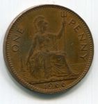 Монета Великобритания 1 пенни 1966