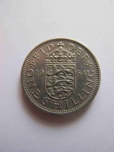 Великобритания 1 шиллинг 1964 Английский герб  ЕЛИЗАВЕТА II