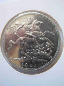 Великобритания 1 крона 1951, 5 шиллингов