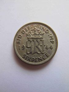 Великобритания 6 пенсов 1944 ГЕОРГ VI